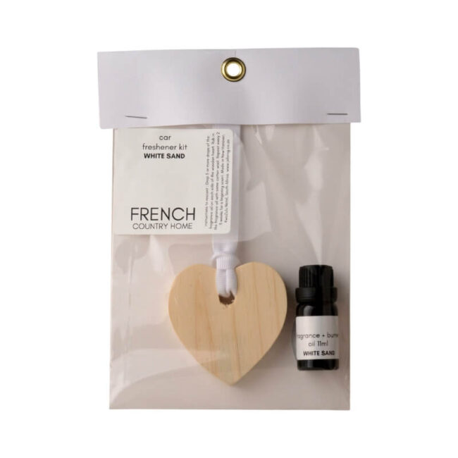 French Country Home Wooden Heart Car Freshener Kit
