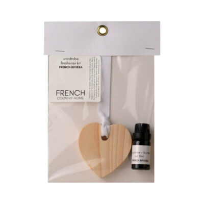 French Country Home Wooden Heart Wardrobe Freshener Kit