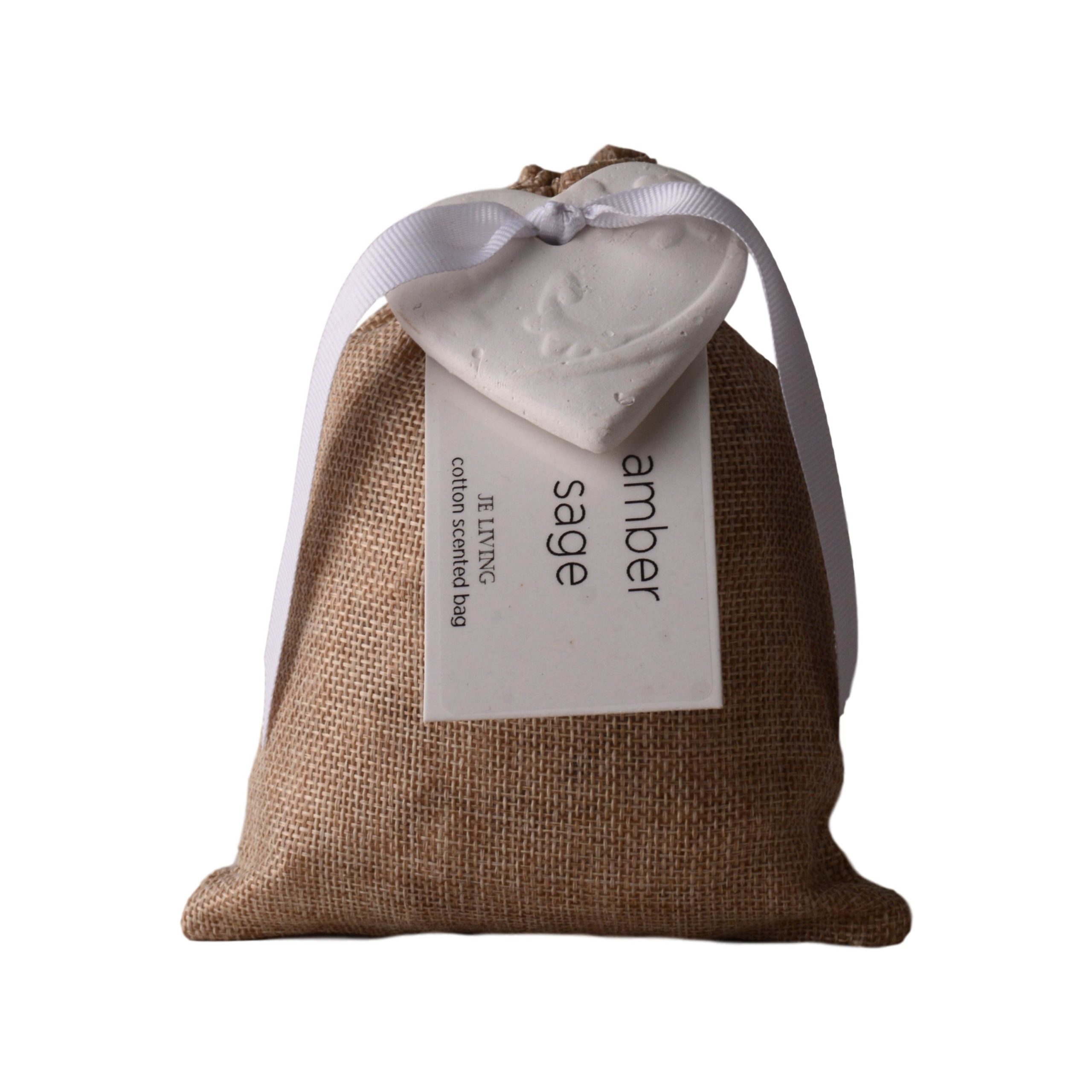 JE Living cotton scented bag with ceramic heart