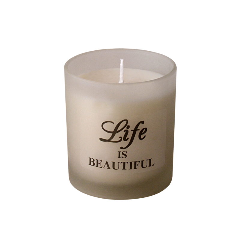 Aroma candle in frosted glass in gift box - ENGLISH QUOTE