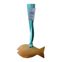 Deluxe wooden scented fish on ribbon 165 x 90mm
