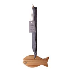 JE Living wooden scented fish on ribbon 165 x 90mm