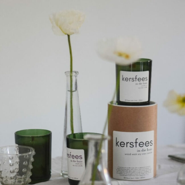 kersfees in die huis wood wick soy candle